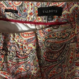 Talbots Signature Ankle Pants / jeans. Paisley. Size 2